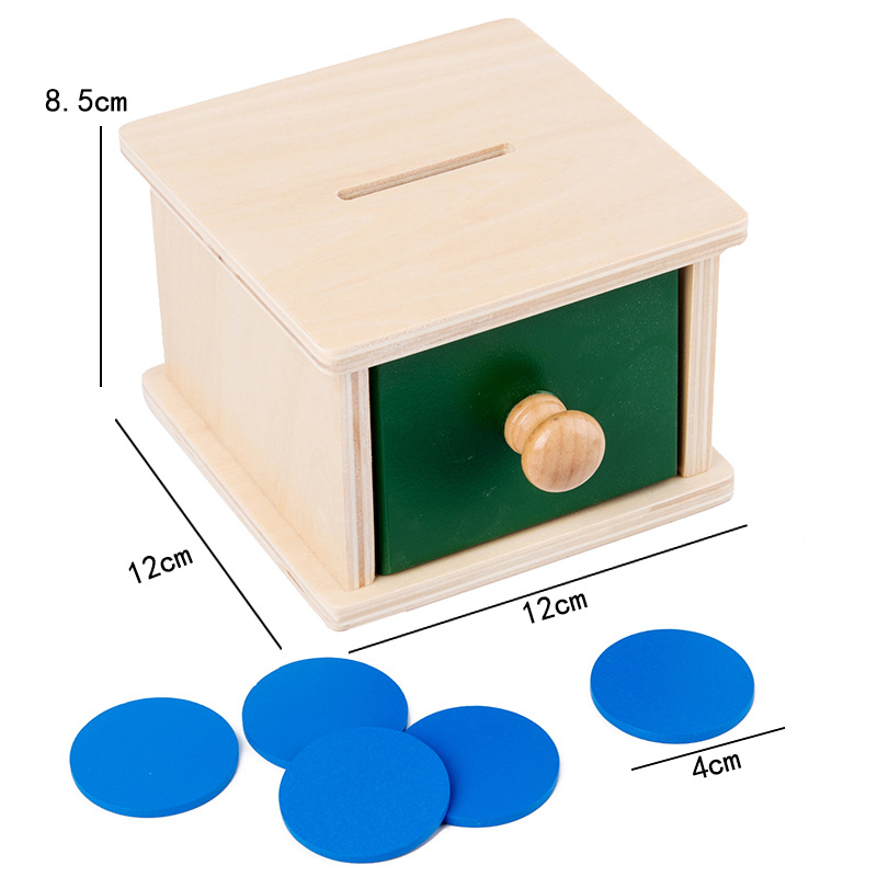 Picture of Montessori Toys 0-3 Wooden Drawer Box Kindergarten Textile Drum Target Box Montessori Early Education Educational Toys