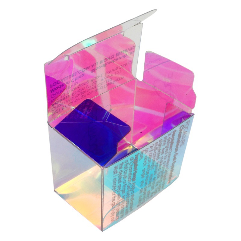 Laser Plastic Box Pvc Packaging Box Pet Iridescent Box Plastic Colorful Pvc Transparent Box Jewelry Display Box Gift Box