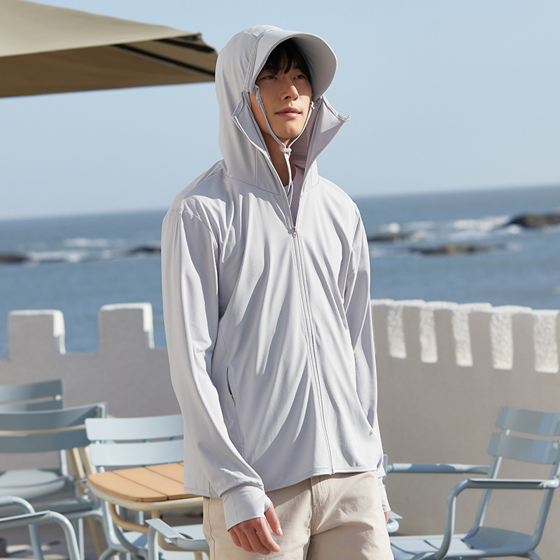 Original Yarn Ice Silk Sun Protection Clothing for Women, Breathable and Removable Large Brim Travel Camping Style Uv Protection Jacket for Men
