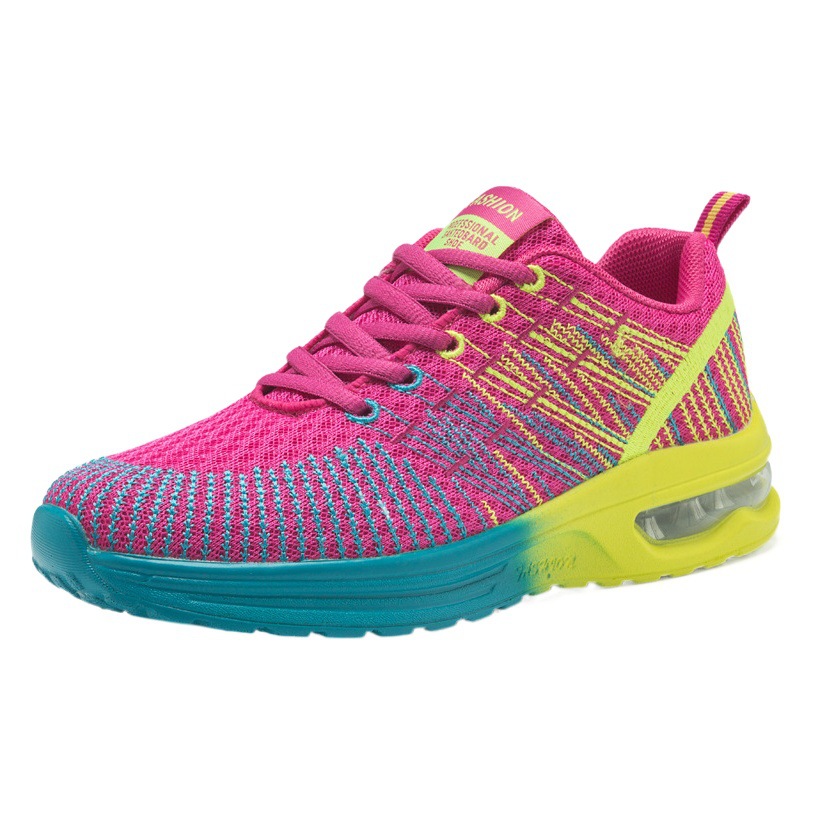 Factory wholesale spring flying woven women's shoes sports breathable shoes height increasing air cushion shoes women's shoes running shoes one-piece delivery