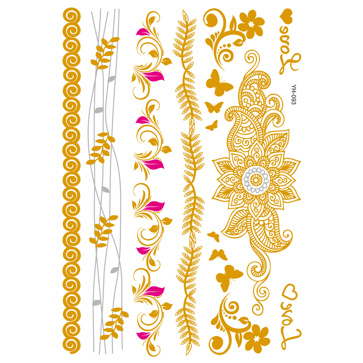 Picture of Bronzing tattoo stickers manufacturers in stock wholesale waterproof tattoo stickers fashion tattoo stickers