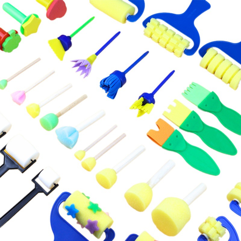 Children's Painting DIY Sponge Rubbing Painting Brush Early Kidshood Education Graffiti Seal Round Mushroom Head Roller Brush