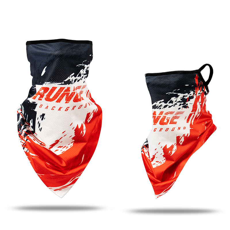 Picture of Ice Silk Ear Hanging Mask Triangle Towel Neck Set Mesh Sunscreen Outdoor Riding Fishing Windproof Scarf Men's and Women's Face Towel Summer