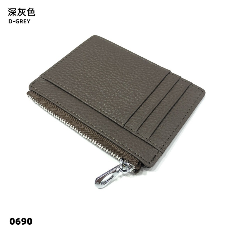 Picture of Ultra-thin Genuine Leather Zipper Coin Purse Card Holder Fashionable Large Capacity Double-sided Bank Card Id Card Holder Leather Card Holder