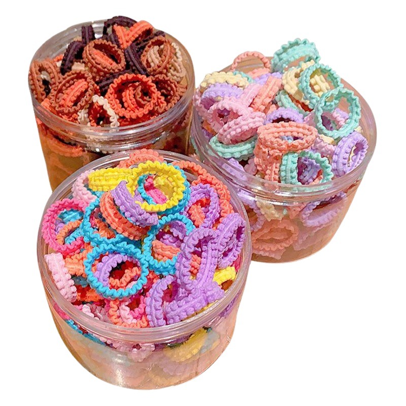 50-piece Children's thumb ring lace does not hurt hair canned New gradient color ponytail girl headdress hair small rubber band