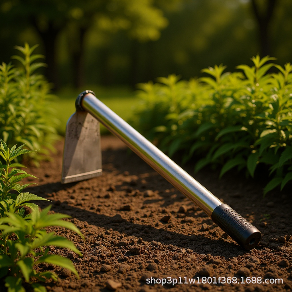Stainless Steel Tube Single-Sided Hoe Outdoor Multifunctional Gardening Weeding Flower Hoe Hardware Dual-Purpose Hoe Multifunctional Weeding