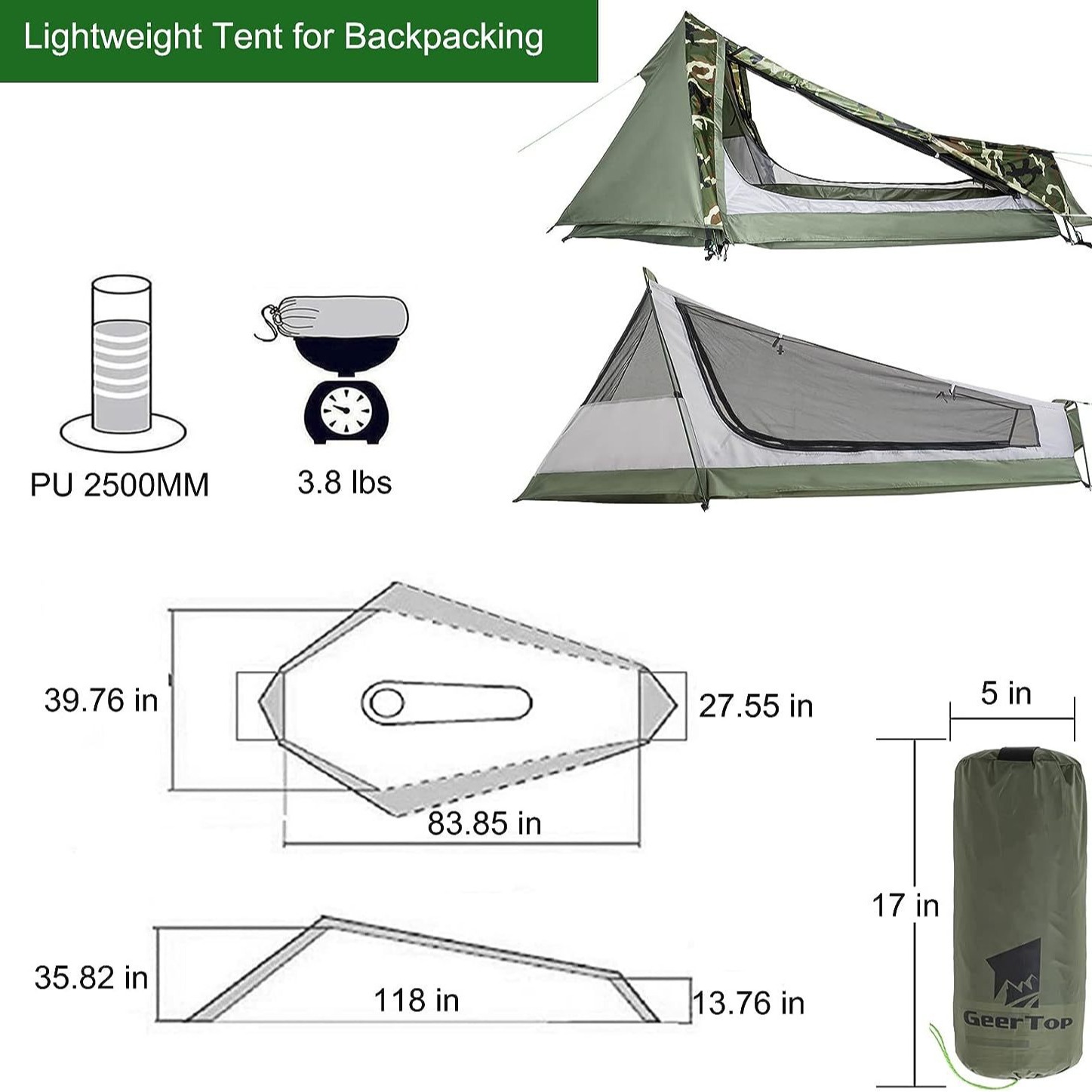 Picture of cross-border single mountaineering tent outdoor field equipment camouflage rainproof pyramid tent winter camping tent