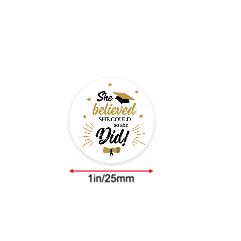 Picture of 500 stickers/rolls wholesale graduation season graduation cap festival celebration round sticker label sealing sticker