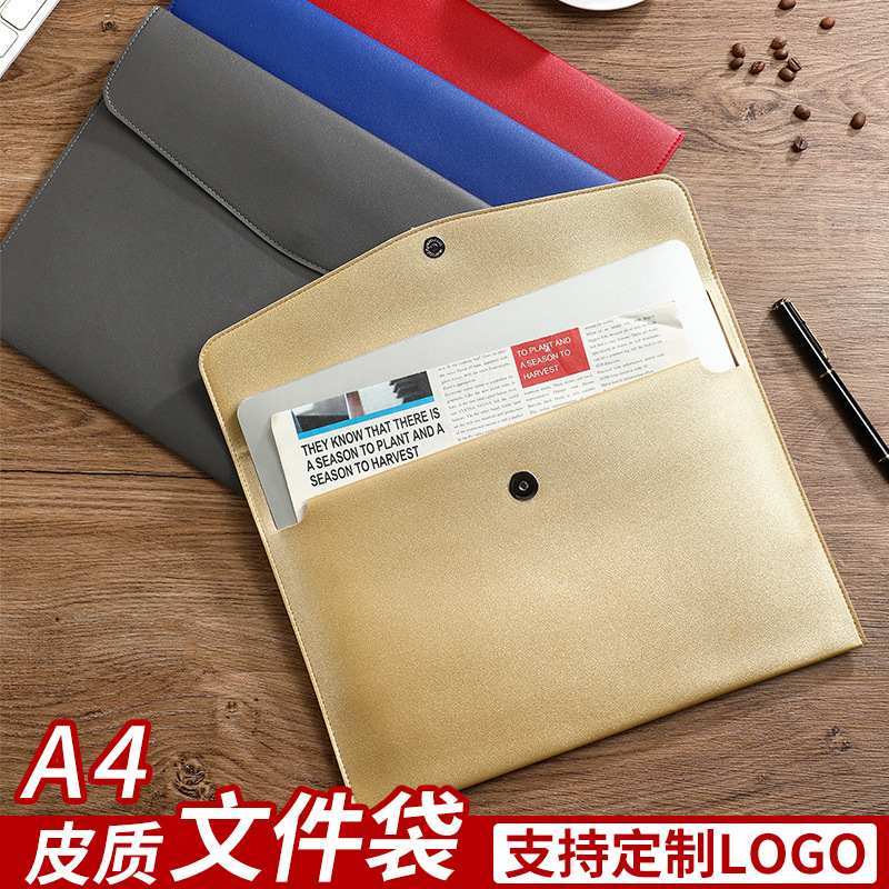 Picture of Leather File Bag Folder Contract Invoice File Bag School Office Supplies Friends Gift A4 Storage Bag Factory