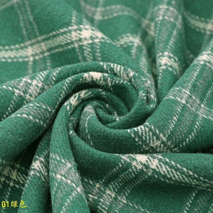 Picture of Manufacturer's Spot Navy Blue Woolen Plaid Cloth Thickeneded Winter Plaid Warm Blanket Handmade DIY Cloth