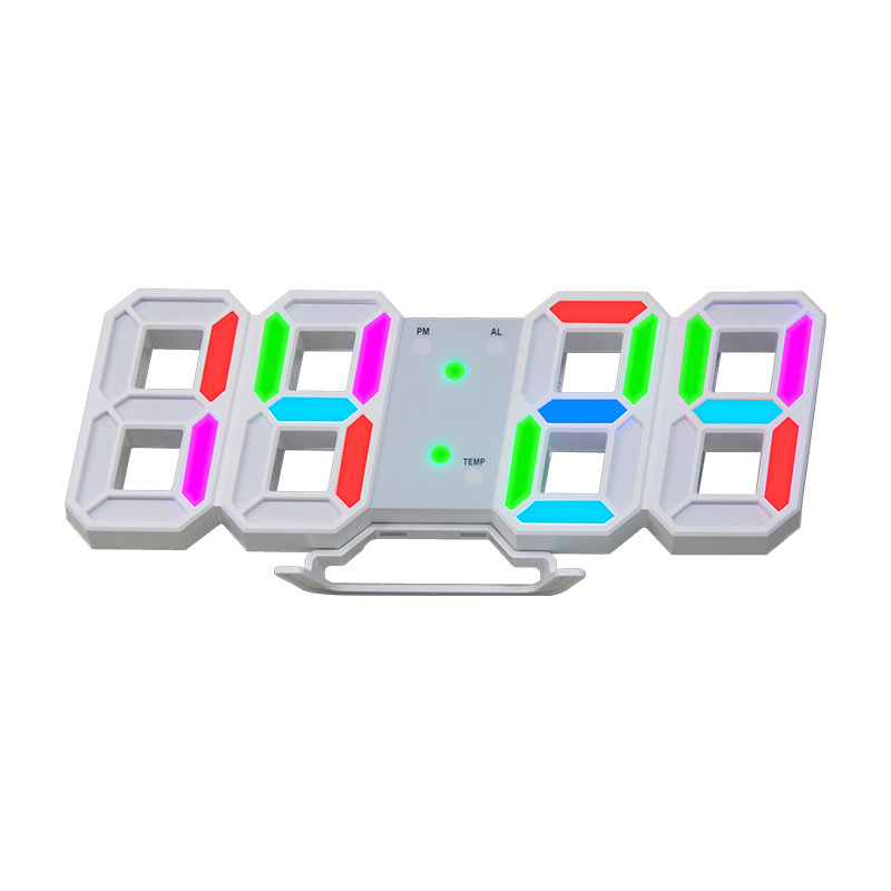 Picture of Amazon colorful 3D digital electronic creative wall-mounted alarm clock LED luminous clock Nordic clock