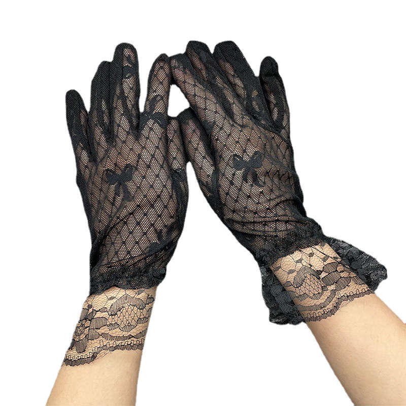 Picture of Retro dance party cheongsam dress accessories mesh hat gloves suit european and american socialite feather face covering hair accessories suit