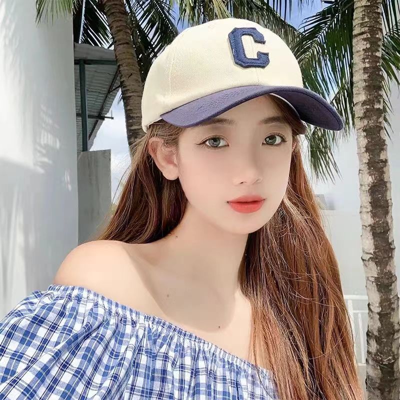 Hat Women's Spring and Summer New Letter Embroidered Cap Summer All-match Small Baseball Cap Korean-style Sun Hat for Men