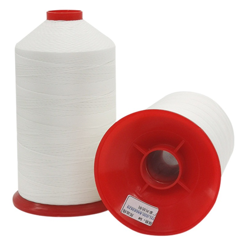 Spot Wholesale 840D/3 Strong Polyester Sewing Thread Source Factory White Strands 12 Strands Round Wax Thread