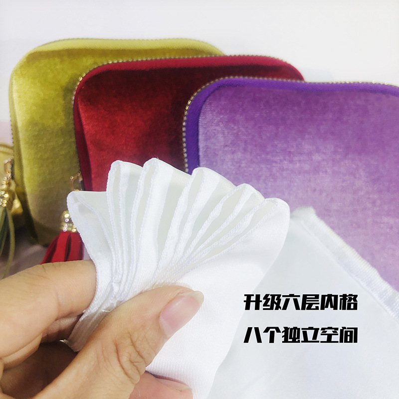 Picture of Light Luxury Jewelry Storage Bag Tassel Zipper Bag Ring Pendant Bracelet Bracelet Jewelry Bag Portable Jewelry Storage Bag