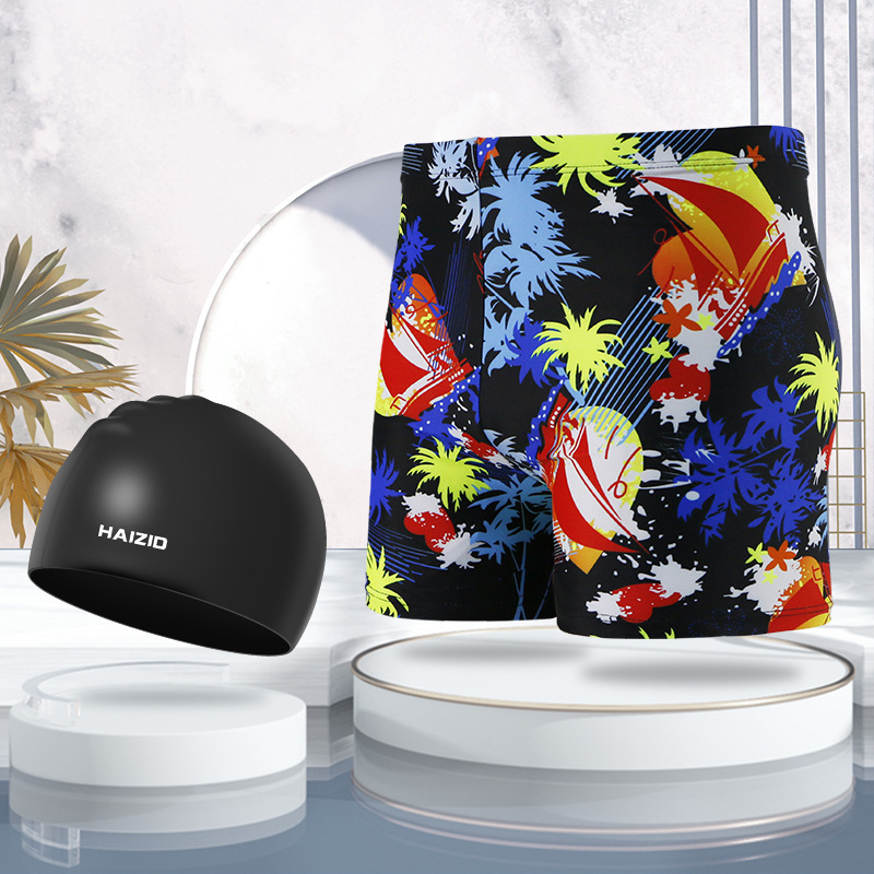 Picture of New boxer swimming trunks men's fashion printing casual quick-drying Hot Spring Holiday Beach swimming pool swimming trunks