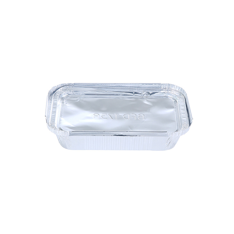 Picture of Disposable tin paper box rectangular barbecue tray oven baking crayfish take-out packing box aluminum foil lunch box