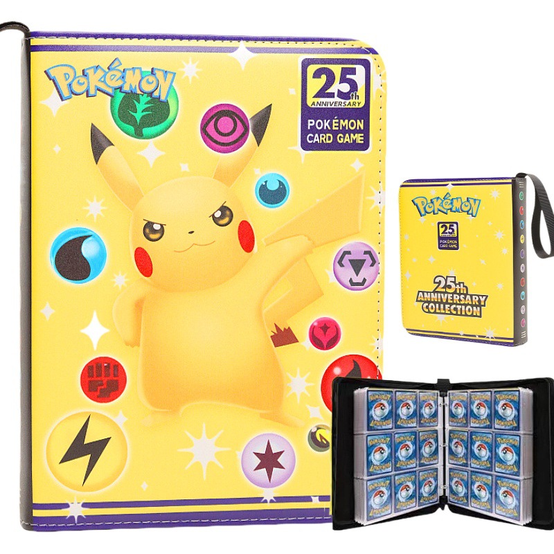 Pokémon Collection Card Book Pokémon Card Book Ultraman Storage Book Carter Leather Card Book Bag Zipper Collection Book