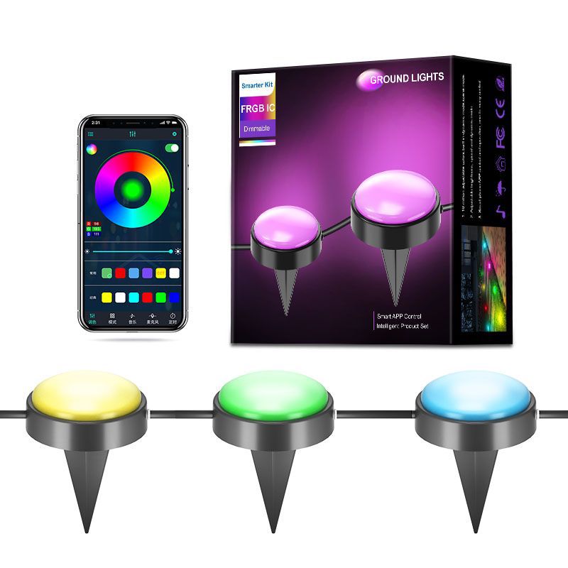 Picture of Cross-Border Wifi Graffiti Colorful Frgb Lawn Ground Lights for Courtyard Outdoor Camping Garden Lawn Lights Graffiti Wifi