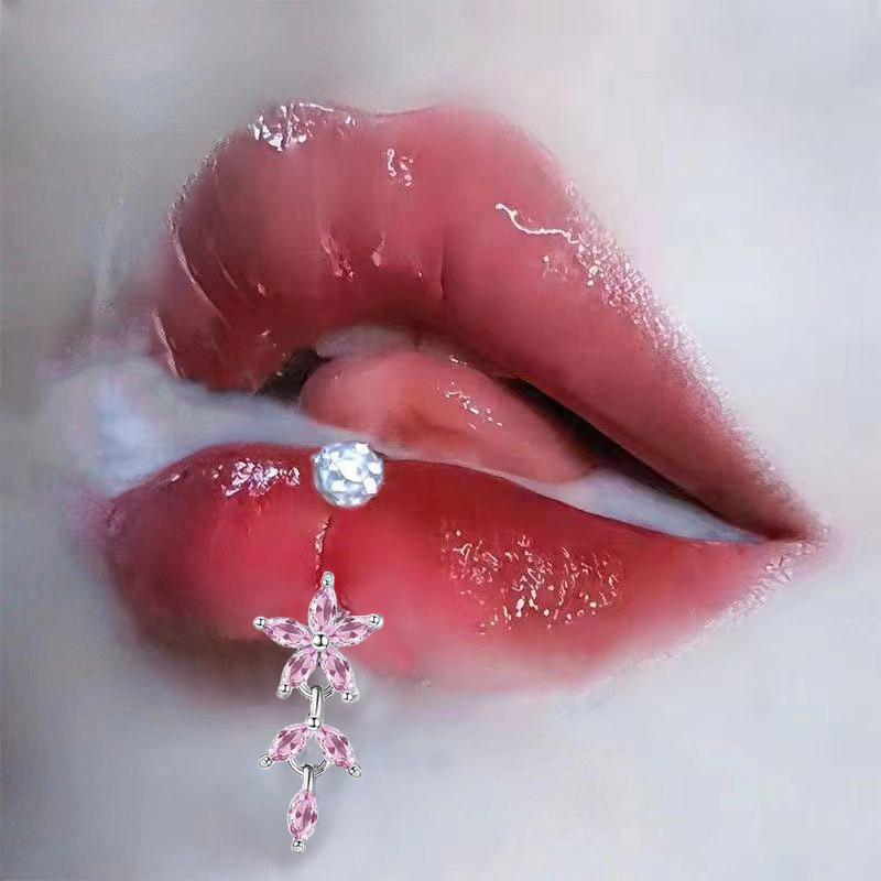 Picture of Cross-Border Flashing Love Mud Ball Lip Ring Wholesale Oil Dripping Fine Glitter Niche Sweet Hot Girl Lip Nail Piercing Jewelry