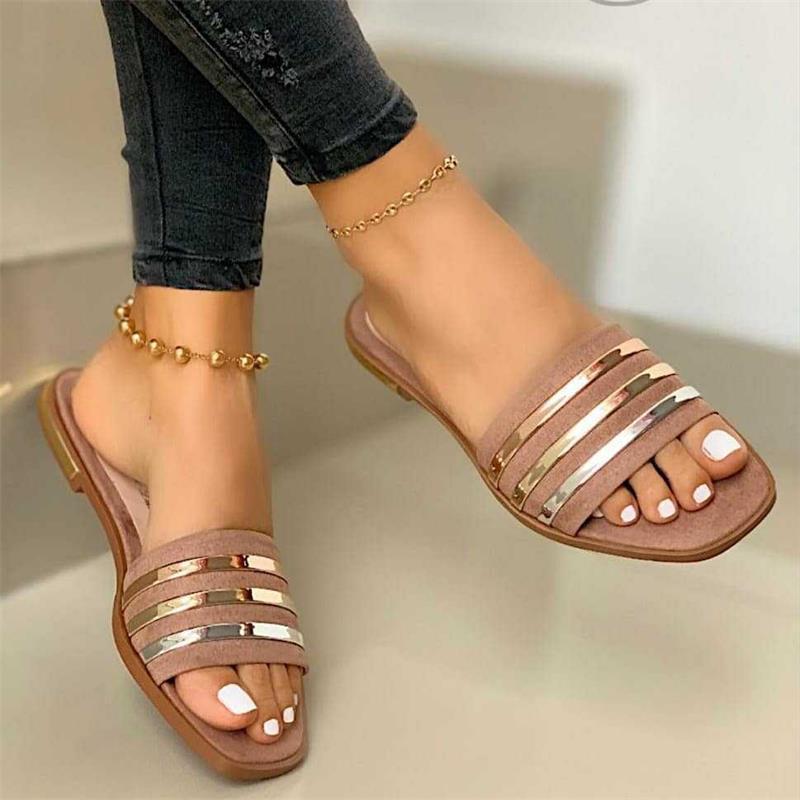 Picture of Amazon ebay sandals 2020 Summer new flat large size 43 hollow outdoor slippers women
