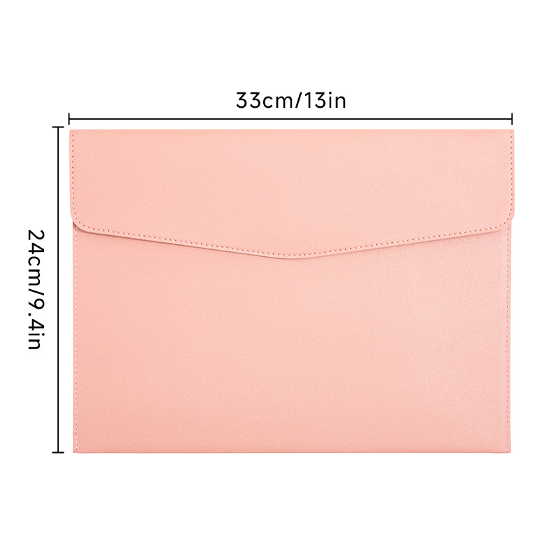 Picture of A4 leather file bag thickened file bag waterproof data bag business briefcase bill storage bag custom logo