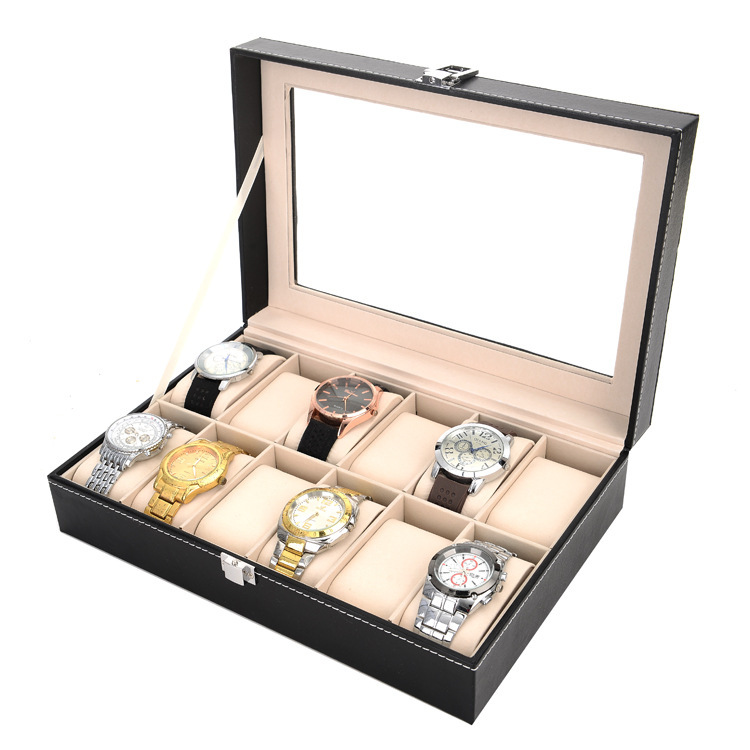 Picture of Wholesale High-Transparency Leather Packaging Bracelet Storage Box Multi-Functional Gift Box Dust-Proof Household Watch Box Jewelry