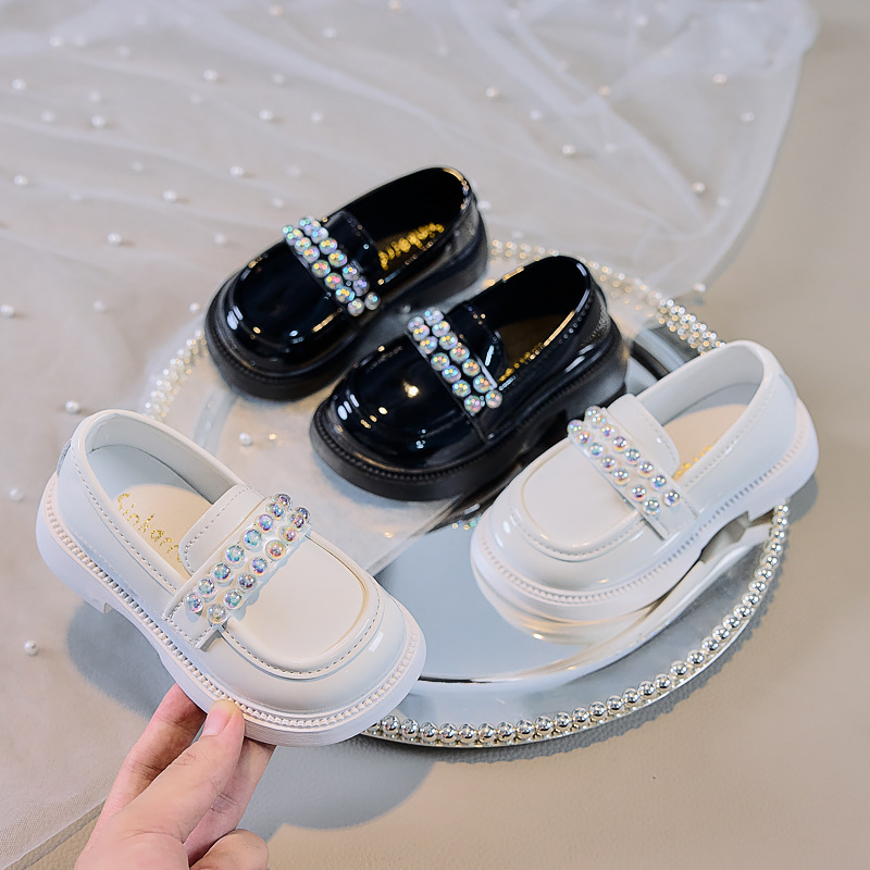 Girls' Small Leather Shoes 2025 Autum New Kidsren's Baby Performance Shoes British Little Girl Non-Slip Black Princess Shoes