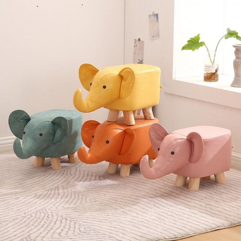 Children's Elephant Stool Cartoon Animal Stool Holiday Gift Bench Home Shoe Changing Stool Technology Cloth Elephant Stool
