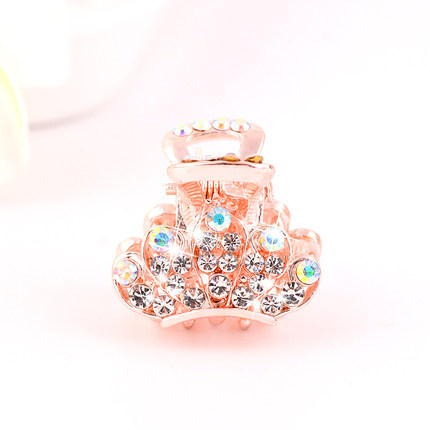 Picture of New small size Grab Clip Hair Clip Hair Clip Adult Bangs Hair Clip Children Top Clip Electroplated Rhinestone Elegant Hair Accessories Headdress