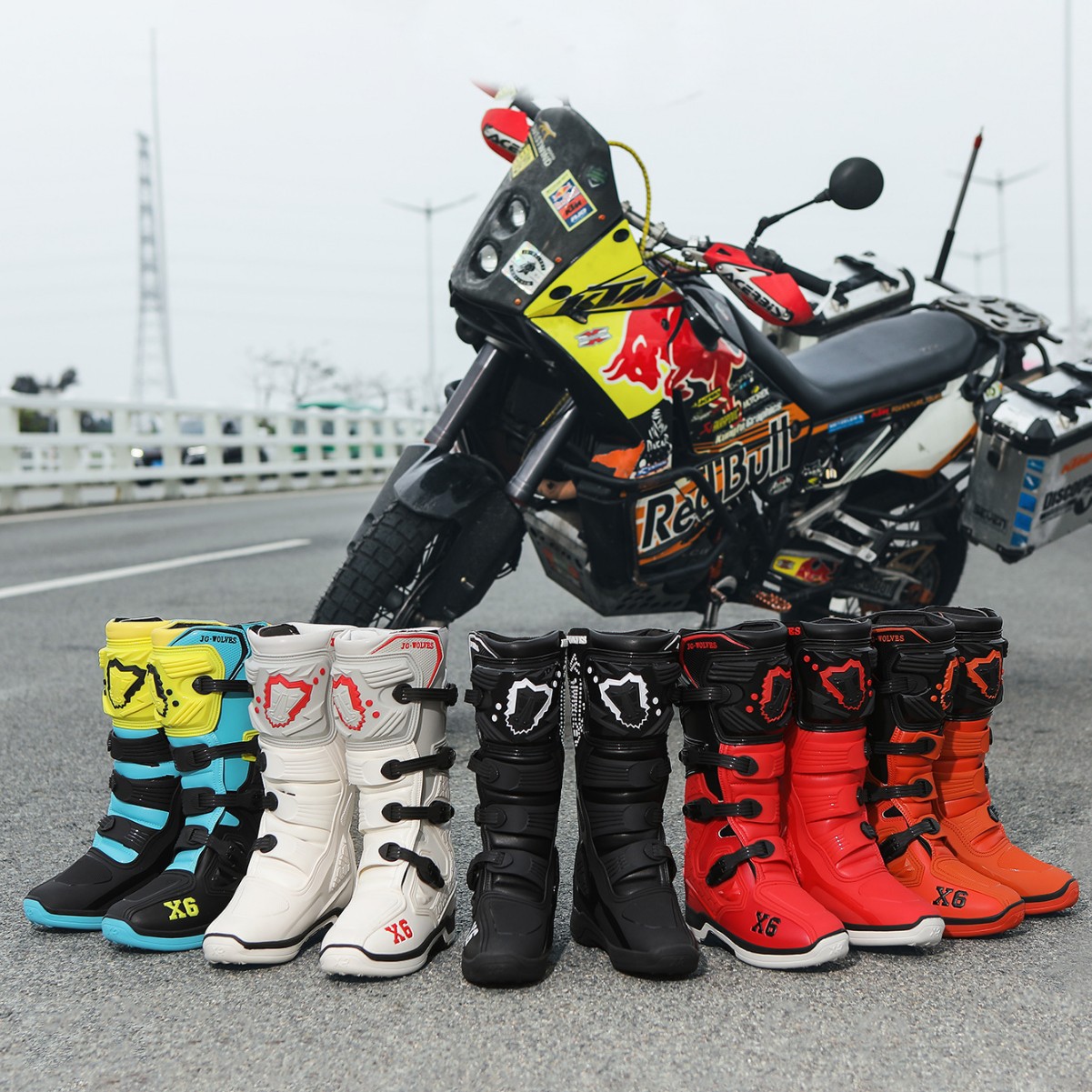 Nine-strand Wolf Off-road Boots Outdoor Elevated Racing Riding Boots Non-slip Motorcycle Shoes Long Boots Anti-collision Four Seasons Riding Shoes