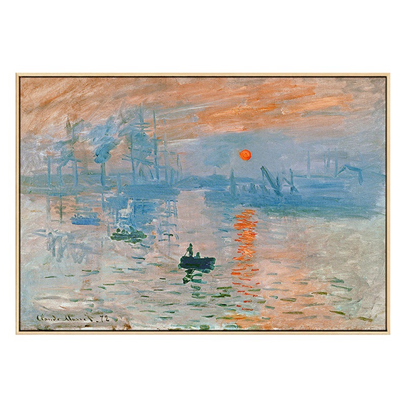 Monet Sunrise Impression Landscape Living Room Sofa Decorative Painting World Famous Painting Oil Painting Small Size Bedroom Dining Room Hanging Painting