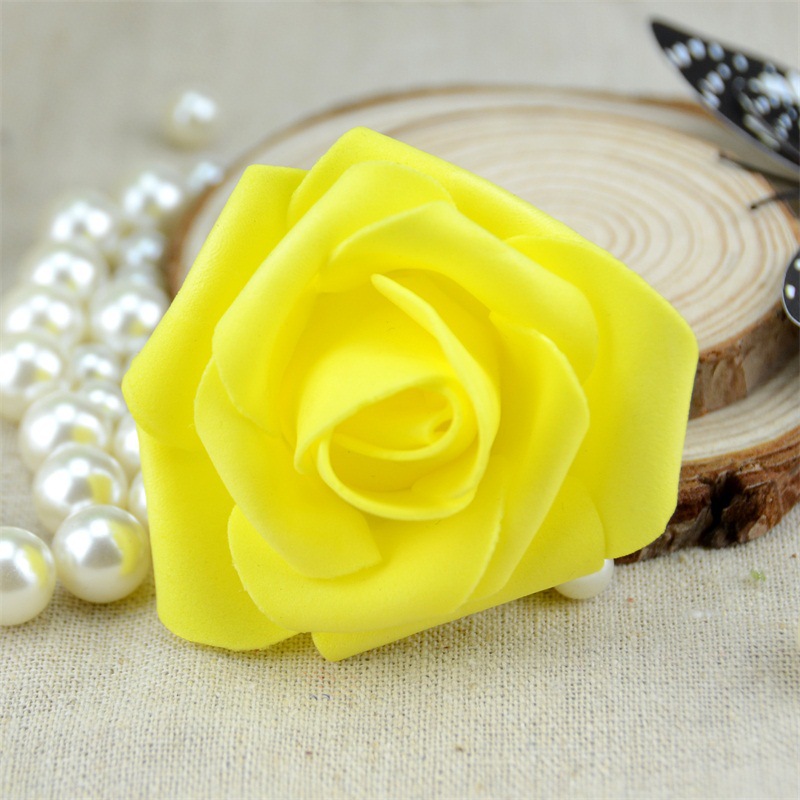 Picture of 7cm Simulated Pe Rose Head Chinese Valentine's Day Foam Rose Flower Wedding Valentine's Day Bouquet Packaging Material