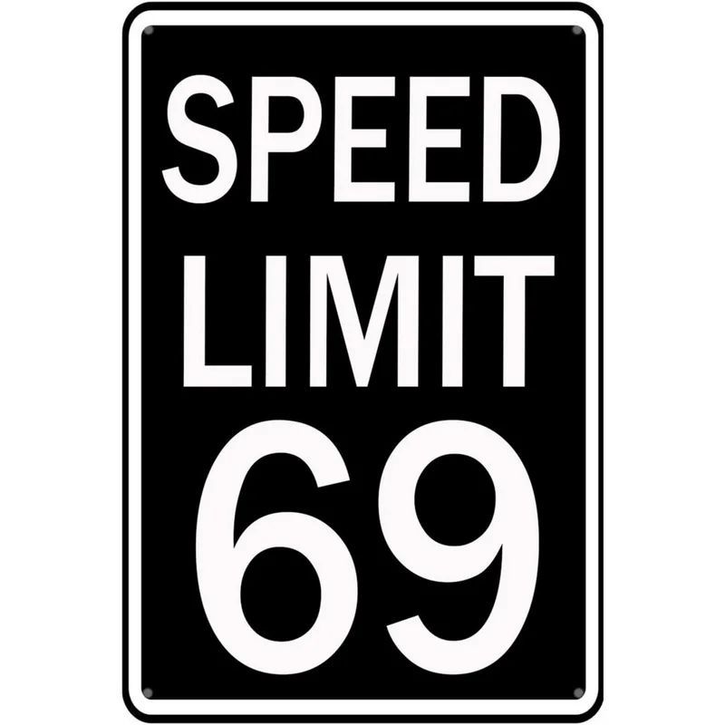 Picture of Retro No Speed Limit Sign Poster American Iron Painting Cross-Border Best-Selling Bar Cafe Wall Decoration