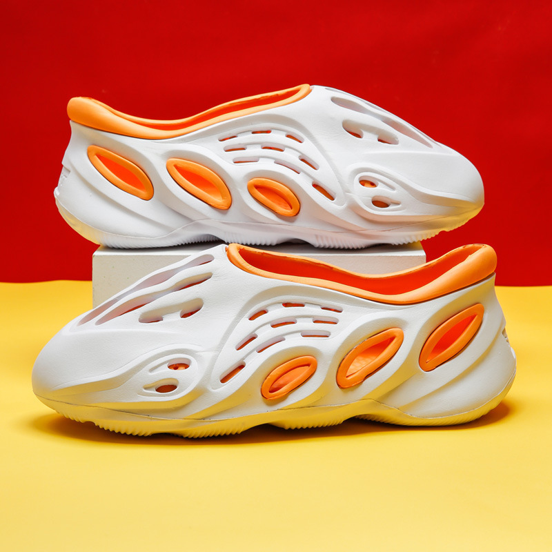 Cross-border Coconut Hole Shoes Men's Summer Casual Two-color Hollow Beach Wading Sandals Couple's Fashion Garden Shoes Women