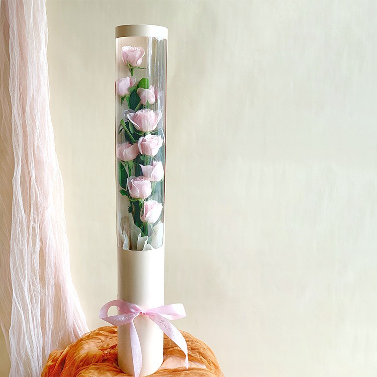 Heart beating PVC window holding box Valentine's Day 520 confession flower box bouquet single rose flower box in stock wholesale