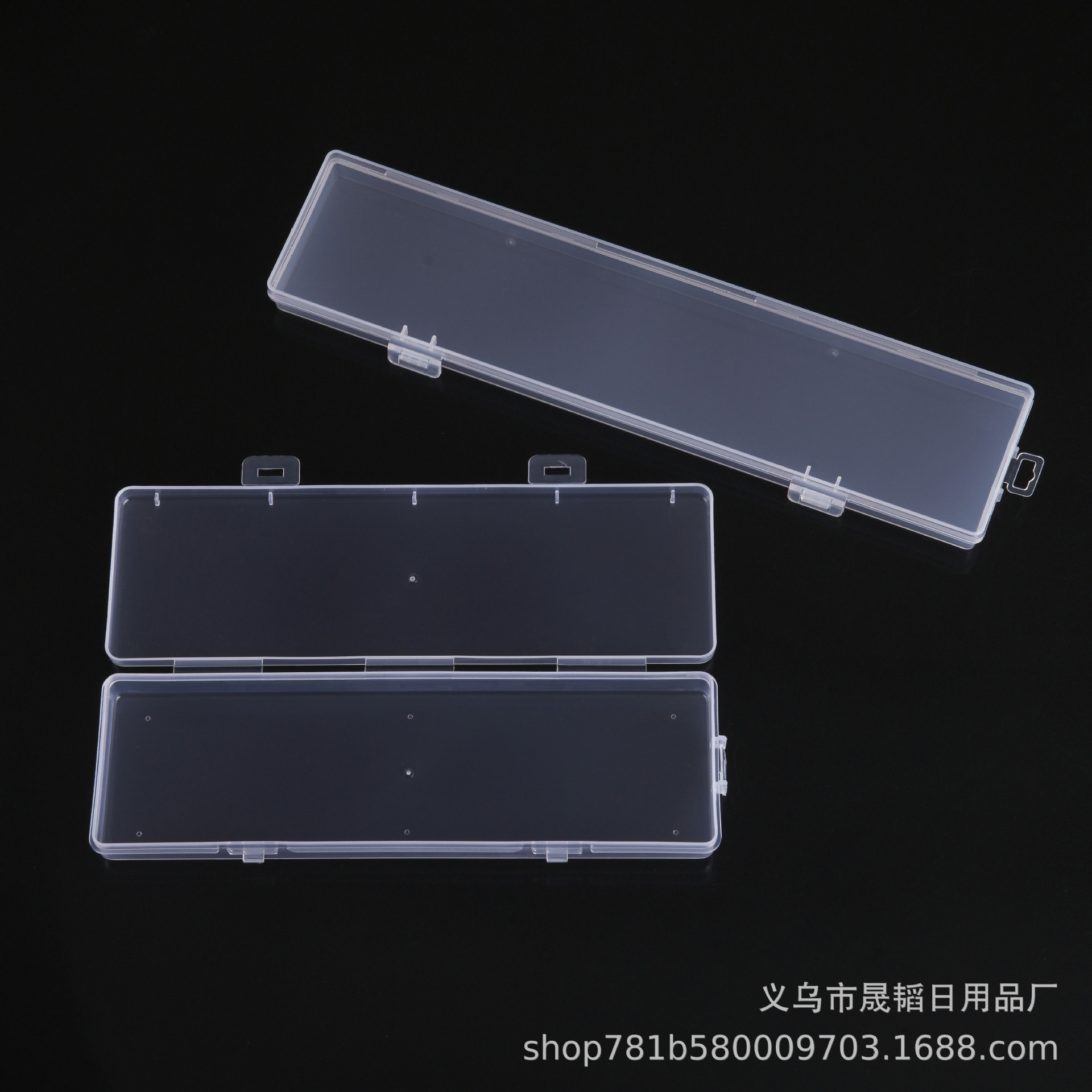 Rectangular Plastic Packaging Long Flat Box Electric Soldering Iron Hardware Parts Fishing Gear pp Box Transparent Stationery Nail Storage Box