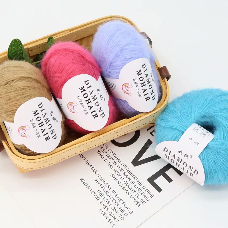 Picture of Mohair wool hand-woven diy woven shoes wool group Crochet thread baby wool fabric factory wholesale