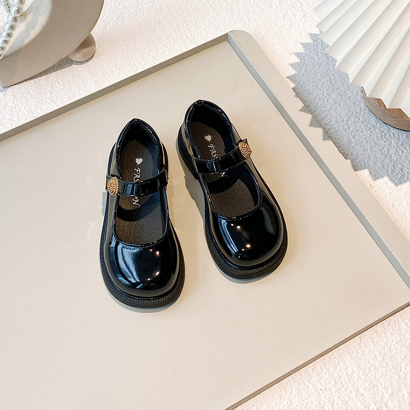 Girls Small Leather Shoes Spring and Summer 2025 New Girls Princess Shoes Black Loafers College Children's Shoes Mary Jane