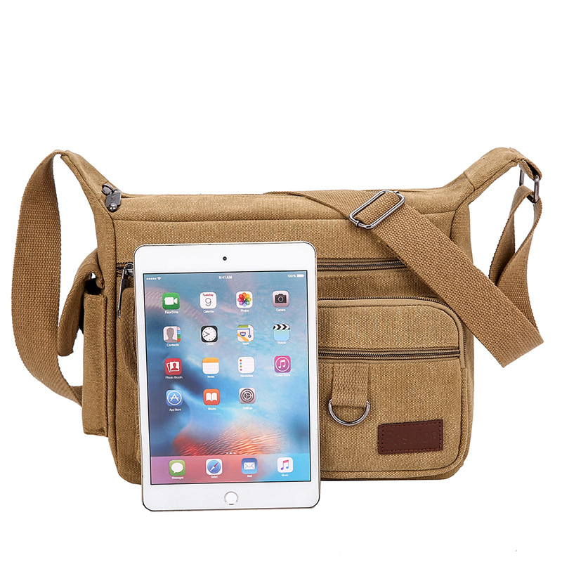 Picture of Canvas Bag Men's shoulder bag casual trendy men's bag Express Men's bag outdoor backpack large capacity crossbody shoulder bag
