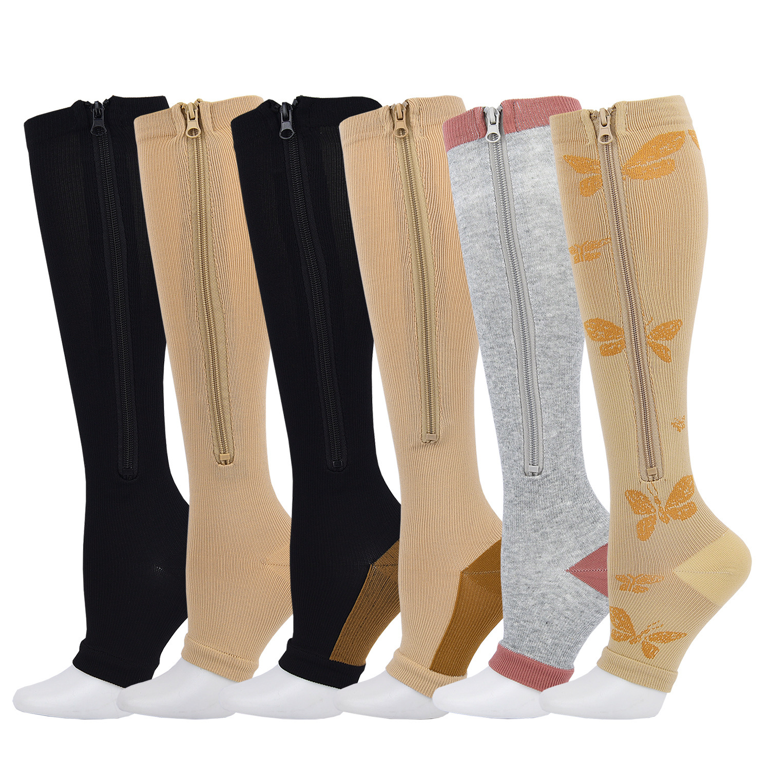 Picture of Manufacturer compression zipper socks long tube sports compression socks vein elastic socks zip sox socks