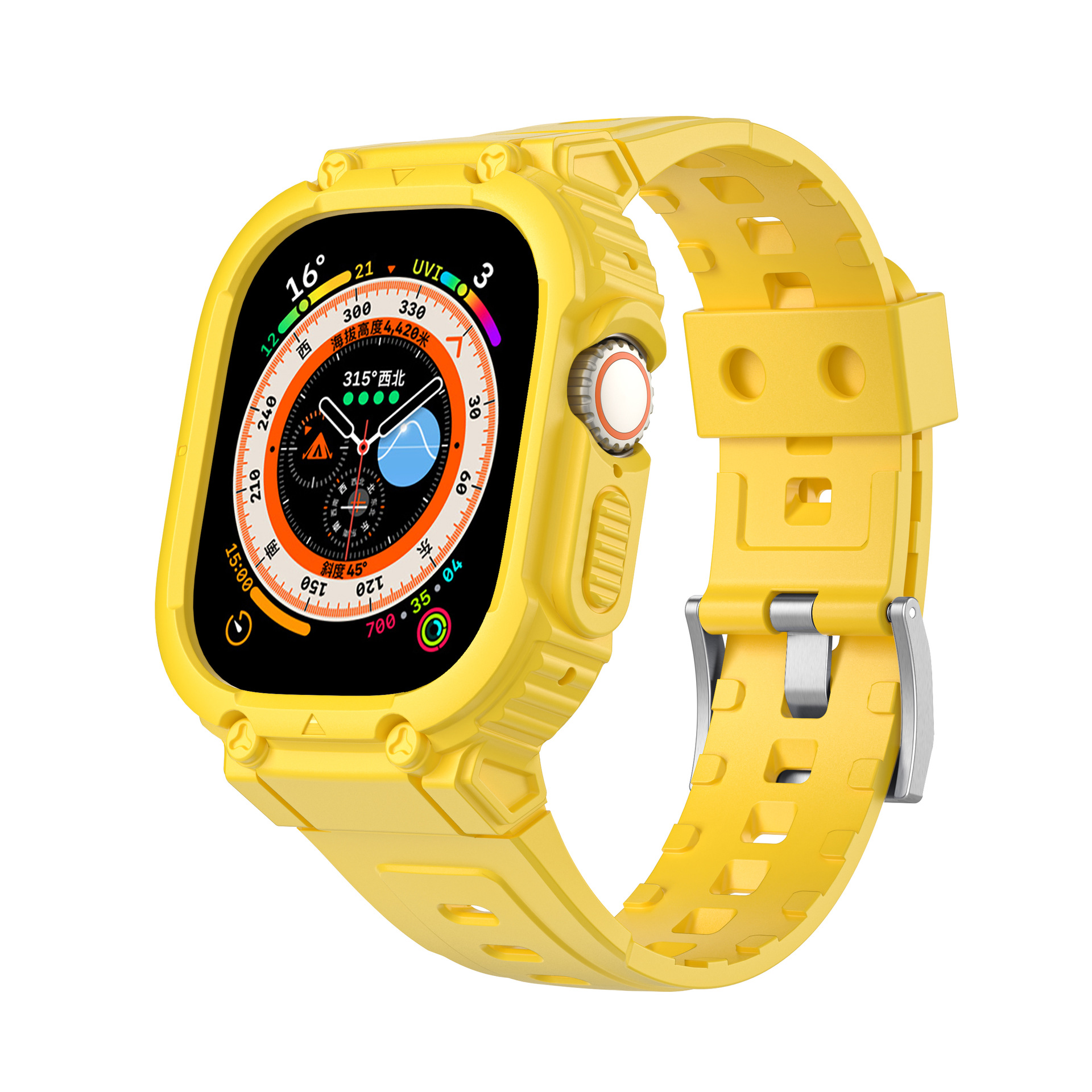 Picture of For apple 4~8 generation watch with solid color TPU apple watchUltra249mm all-in-one strap new