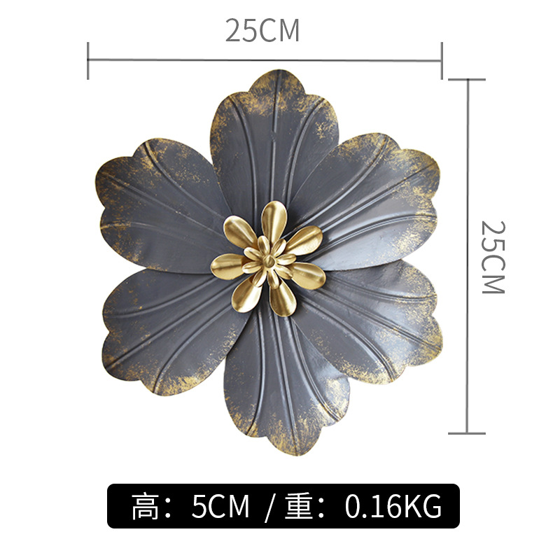 Picture of Light Luxury Metal Stereo Flower Wall Hanging DIY Wall Decoration Living Room Bedroom Tv Wall Hanging Single Small Wall Decoration