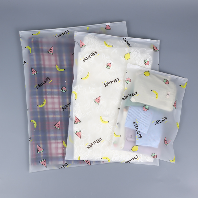 in stock PE waterproof bottoming constant temperature pants packaging warm autumn clothes pants thick frosted EVA zipper bag plastic bag