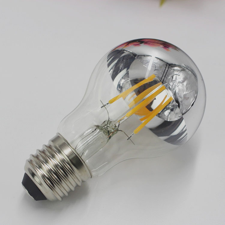 A60 semi-plated LED shadowless reflector bulb E27 eye protection table lamp light and shadow wall lamp mirror front lamp warm white light source