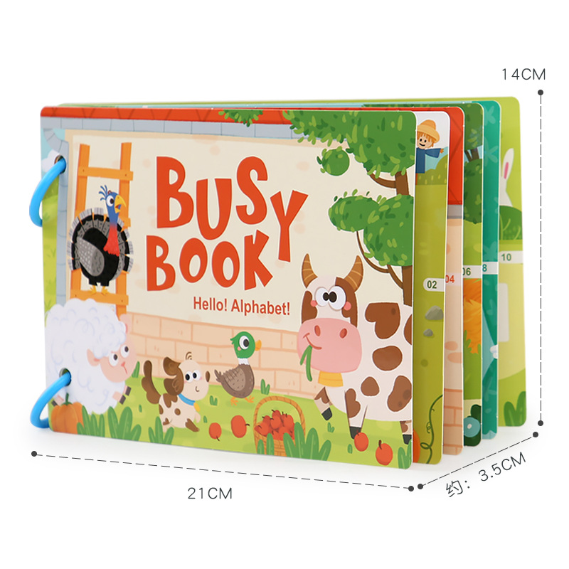 Picture of Children's Enlightenment Quiet Paste Book Farm Letter Cognition Puzzle DIY Magic Repeated Tearable Early Education Book Toy
