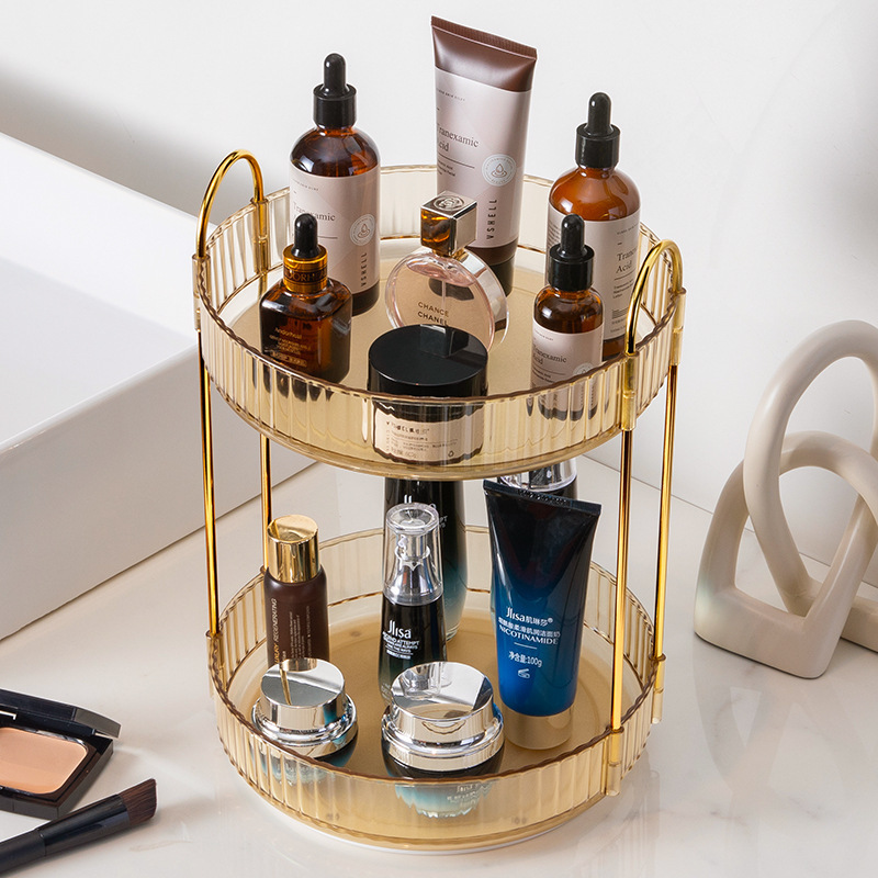 Bathroom Rotating Cosmetic Storage Box Storage Rack Multi-Layer Washstand Toilet Light Luxury Skin Care Storage Rack