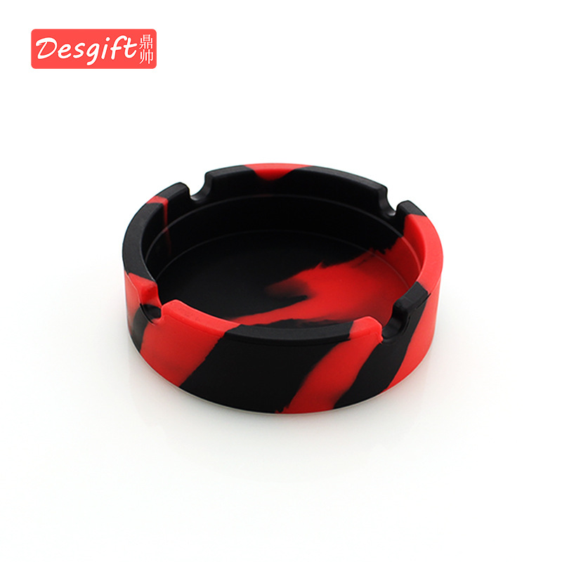 Picture of New silicone round ashtray camouflage mixed color psychedelic ashtray ashtray ashtray Cup printing logo ashtray