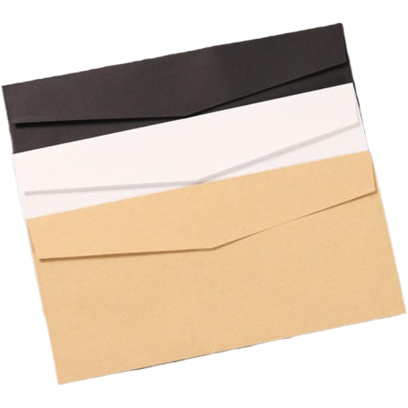 10.5*22cm Western Style No. 5 Retro Nostalgic Kraft Paper Envelope Blank Simple White/Black Envelope