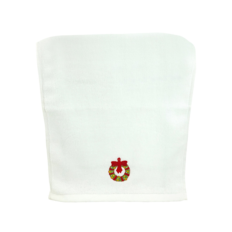 Picture of Christmas towel set wholesale cotton Christmas kitchen towel gift foreign trade Christmas towel embroidery logo